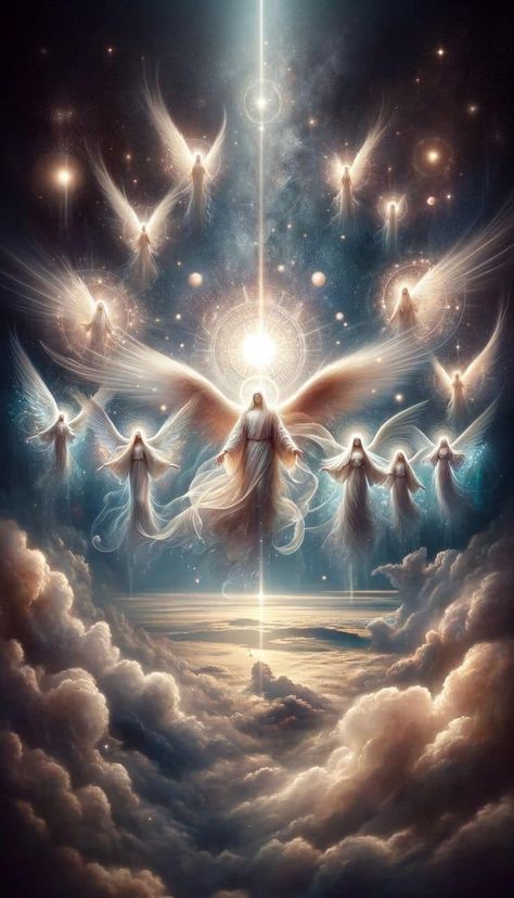 Gardian Angel, Seni Arab, Jesus Artwork, Black Couple Art, Heaven Art, Seni 2d, Angel Images, Beautiful Angels Pictures, Jesus And Mary Pictures