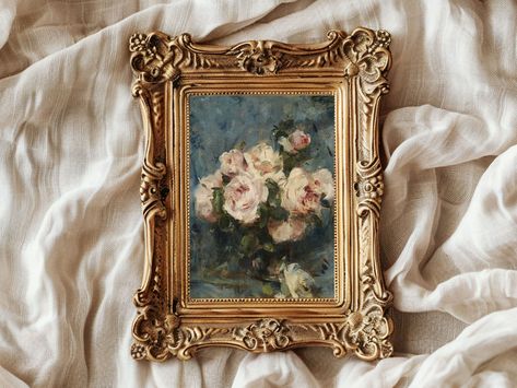 This listing is for a print of the vintage painting titled "Still Life with Roses in a Glass Vase," by Charles Hermans.  These fine art prints are made-to-order, crafted in the USA on museum-quality matte paper, ready to be hung!  Each piece is full-bleed (there is no white border around the print). Each print may vary slightly, there are subtle crop variations based on your desired size measurements. I diligently comb through each piece to find the best quality, per-size print. This product is With Roses, Simple Images, Frame Gallery, Vintage Vase, Vintage Room, Antique Decor, Room Paint, Vintage Painting, Art Vintage