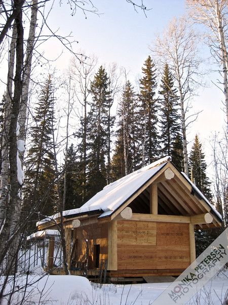 Our 16x20 Post and Beam cabin Post And Beam Foundation, Post And Beam Cabin, Bush Cabin, Ship Ladder, Ridge Beam, Timber Frame Cabin, Small Cabin Plans, Little Cabin, Post And Beam