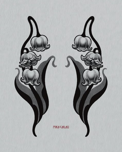 • available design • lily of the valley • symmetrical art nouveau thigh pieces can be tattooed in black and grey or colour 🖤♥️ i’d love to tattoo these! ___________________________________________________ DM OR EMAIL TO BOOK mikacailaotattoo@gmail.com or for something similar/custom BOOKING FORM IN BIO studio located in chippendale @spiderandflytattoo thank you x . . . #artnouveau #artnouveautattoo #tattooapprentice #tattoo #tattoos #tattoodesign #tattooideas #symmetry #symmetricalta... Art Nouveau Lily Of The Valley, Symmetrical Thigh Tattoos, Symmetrical Tattoo Design, Symmetrical Back Tattoo, Dainty Tats, Art Nouveau Tattoo Design, Symmetrical Art, Swan Tattoo, Symmetrical Tattoo