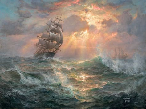 Ivan Aivazovsky, Ocean Art Painting, Castle Painting, Sailing Art, Sailboat Art, Ship Paintings, Seascape Art, Sea Witch, Sea Painting