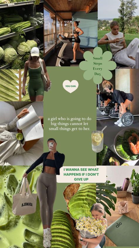 #healthylifestylemotivation #healthylifestylesesthetic #balancedlife #aestheticgreen #aestheticcollage #FitnessMotivation#FitLife#CleanEatig #cleangirlaesthetic #lifestyle #aesthetic #aestheticgirl Green Smoothie Girl, Vision Board Pics, Vision Board Examples, Positive Quotes Wallpaper, Vision Board Images, Vision Board Wallpaper, Gym Workout Outfits, Vision Board Inspiration, Lifestyle Aesthetic