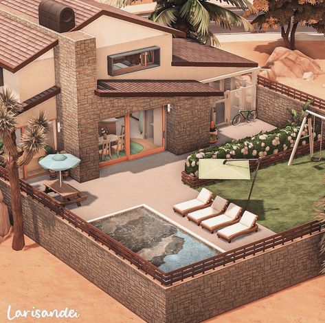 Sims 4 Small Pool Ideas, Sims Patio Ideas, Sims Backyard, Sims 4 Patio, Sims Pool, Sims 4 Layout, Sims 4 Pool, Sims Legacy Challenge, Hot Tub Bar