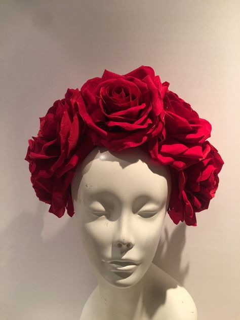 Red Flower Tattoo, Red Rose Headband, Christmas Headdress, Red Flower Headband, Rose Headpiece, Headpiece Flower, Floral Headdress, Flower Headdress, Flower Crown Hairstyle