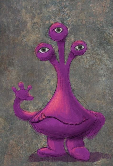 Monster Canvas Painting, Monster Drawing Simple, Cute Monster Drawings Simple, Simple Monster Drawing, Cute Creatures Drawing Monsters, Monster Cute Drawing, Monster Painting Ideas, Monster Art Cute, Cartoon Monsters Drawing