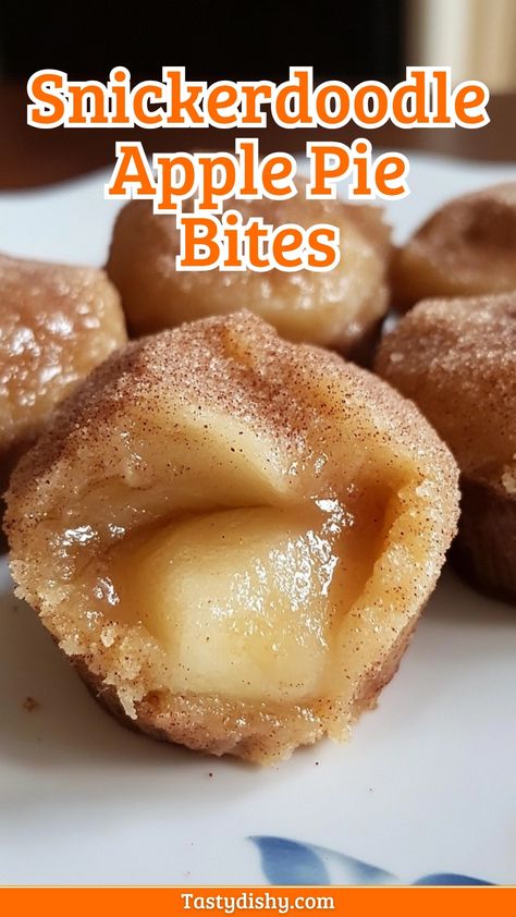 Delicious Snickerdoodle Apple Pie Bites: Quick & Easy Recipe! Snickerdoodle Apple Pie Bites Recipes, Snickerdoodle Apple Pie Bites, Boston Cream Pie Bites, Apple Pie Snickerdoodle, Snickerdoodle Apple Pie, Apple Crisp Bites, Apple Pie Bites Recipe, Cherry Pie Bites, Apple Bites Recipe