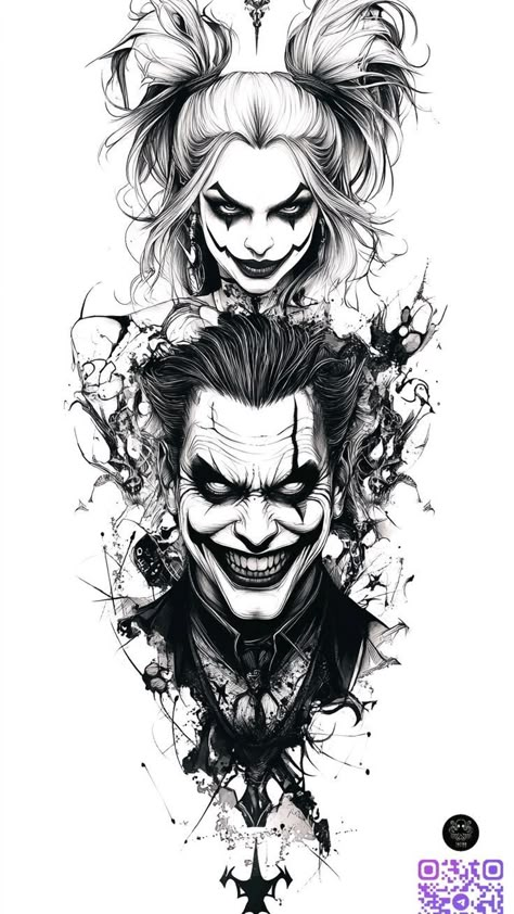 Joker Tattoo Sketch, Joker And Harley Tattoo, Joker Art Drawing, Dark Disney Tattoo, Sketch Tattoo Ideas, Joker Sketch, Whang Od, Harley Tattoos, Joker Tattoo Design