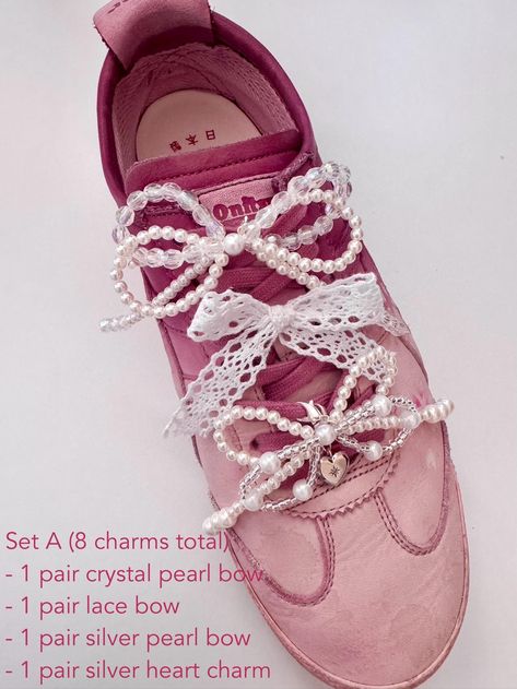 decorate your laces with charms! each charm is handmade and has a lobster claw for you to clip on or lace through your charms onto your shoes. mix and match and personalize your shoes however you wish! if no personalization is selected for Set C, the order will default to 3 yellow and 3 white flowers. :) Cool Shoes Aesthetic, Shoes Decoration Ideas, Decorated Sneakers, Textiles Shoes, Sneaker Customization, Shoe Customization, Shoe Lace Charms, Sneaker Charms, Shoe Embellishments