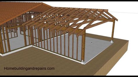 Convert Carport To Living Space, Garage Turned Into Living Space, Carport Attached To House, Carport House, Cheap Carports, Wood Carport, Carport Makeover, Carport Prices, Carports For Sale