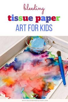 Tissue Paper Art For Kids, Paper Art For Kids, Rainy Day Activity, Tissue Paper Art, Preschool Art Projects, Tissue Paper Crafts, Art Project For Kids, Aktiviti Kanak-kanak, Art Activities For Toddlers