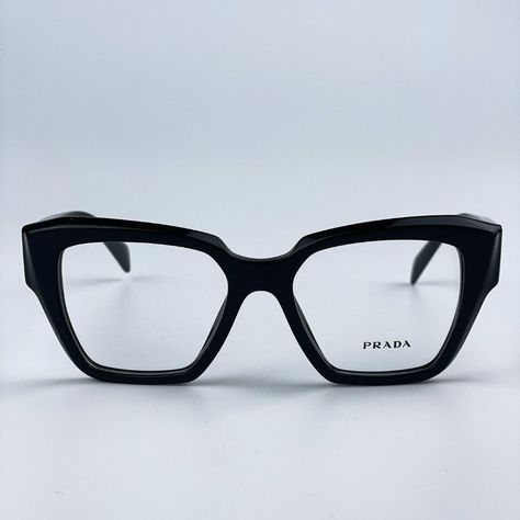 New Prada Pr09zv 1ab1o1 Black Square Women Eyeglasses Brand: Prada Model: Pr09zv Color Code: 1ab1o1 Gender: Women Frame Colour: Black Frame Shape: Square Frame Style: Full Rim Frame Material: Acetate Lens Color: Demo Lens Material: Plastic Size: 51x17x140 100% Uv Protection Brand New And 100% Authentic! Made In Italy Same/Next Day Shipping! Full Retail Package With All Accessories Designer Eye Glasses, Glasses Inspiration, Prada Glasses, Prada Eyeglasses, Purple Sunglasses, Prada Model, Women Eyeglasses, Prada Accessories, Cute Glasses