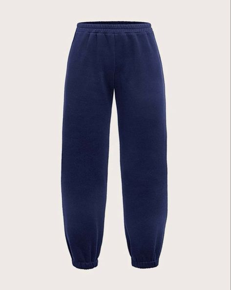 Navy Sweatpants Outfit, Diy Winter Clothes, Blue Sweatpants Outfit, Fame Clothes, Navy Blue Sweatpants, Navy Sweatpants, Sweatpants Blue, Navy Joggers, Women Sweatpants