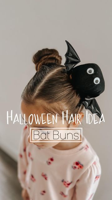 Amy Griffin on Instagram: "It’s frickin’ bats! We love our bat buns around here🦇 . . . . #halloweenhair #kidshair #schoolhairstyles #viralhair #hairhacks #crazyhairday #kidshairstyle #kidshairideas #girlmomlife #girlmomma #girlmama #momofgirlslife #momofgirls #momofthree Kids hair ideas, kids hair, Halloween hairstyle, School hair, easy hair tutorial, crazy hair day" Good Crazy Hair Day Ideas, Crazy Hair Halloween Ideas, Halloween Hair Ideas For Kids, Bat Hairstyle, Halloween Hair For Kids, Halloween Crazy Hair Day Ideas, Halloween Hair Kids, Easy Crazy Hair Day Ideas Kids, Crazy Hair Day At School For Girls Easy