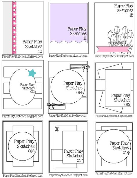 Paper Play Sketches Slimline Card Sketches With Measurements, Paper Crafts Templates Printable, Card Making Templates Free Printable, Card Sketches With Measurements, 2024 Scrapbook, Greeting Card Sketches, Card Maps, Logos Retro, Card Sketches Templates