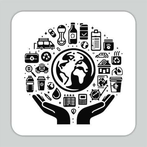 A hand holding a sign that says business... | Premium Vector #Freepik #vector #ecologic #sustainability #pictogram #recycle-symbol Science Symbols, Holding A Sign, Recycle Symbol, A Globe, Hand Holding, A Sign, Social Science, Logic, Premium Vector