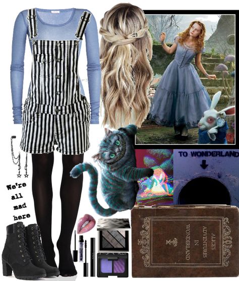 Modern Alice in Wonderland Alice In Wonderland Bounding Inspired Outfits, Modern Alice In Wonderland Costume, Casual Alice In Wonderland Outfits, Alice In Wonderland Aesthetic Outfit Modern, Alice In Wonderland Inspired Outfits Aesthetic, Alice In Wonderland Outfit Ideas Casual, Alice And Wonderland Outfits, Alice In Wonderland Outfit Ideas Modern, Wonderland Outfits Ideas