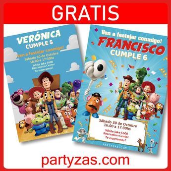 Plantillas Editables de Toy Story GRATIS. Tarjetas de Cumpleaños para enviar por Whatsapp de Toy Story. Visita Partyzas.com para ver más opciones. Toy Story Videos, Templates Birthday, Toy Story Invitations, Ill Wait For You, Toy Story Theme, Free Toys, Recreation Centers, Toy Story Birthday, Story Templates