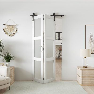 Smartstandard is committed to providing high-quality, customized, and durable barn doors to satisfy your home decoration and security needs. The introduction of Bi-fold barn door represents an innovative solution to meet the demand for barn door installations in tighter spaces. Our bi-fold barn door hardware builds upon the foundation of traditional barn doors, offering space-efficient installation without compromising the unique charm of barn door aesthetics. Style: Bifold Barn Door. How to cho Bifold Barn Doors Bathroom, Door Alternatives, Accordion Doors, Barn Door Installation, Bifold Barn Doors, Bifold Closet Doors, Barn Door Closet, Laundry Room Doors, Barn Interior