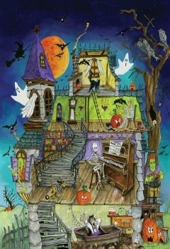 Solve spooky halloween jigsaw puzzle online with 330 pieces Vermont Christmas, Halloween Riddles, Halloween Jigsaw Puzzles, Family Night Activities, Halloween Calendar, Halloween Puzzles, Large Puzzle Pieces, Ghost House, Halloween News