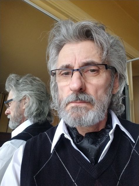 Victorian Facial Hair, Long Hair Glasses Man, Older Male Hairstyles, Unique Face Claims Male, Man Face Claim Older, Old Irish Man, Old Men Reference, Average Looking People, Face Claims White Hair