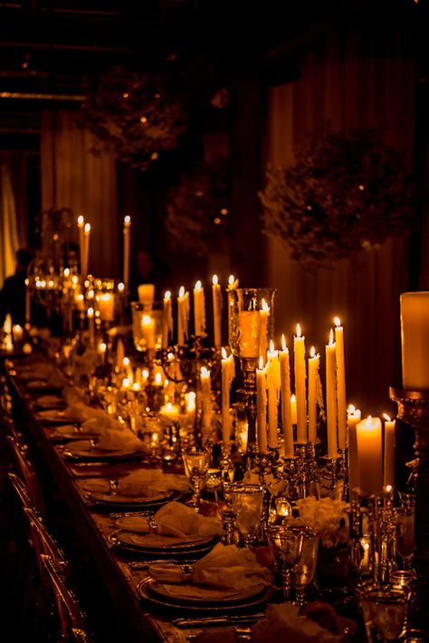 Rococo Masquerade, Candles Reception, Candlelit Reception, Wedding Hacks, Rustic Wedding Decorations, Goth Wedding, Dark Wedding, Formal Dinner, Long Table