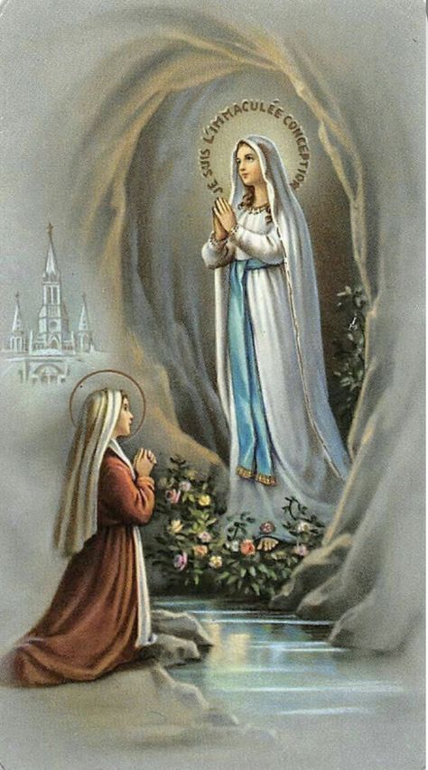 Mother Mary Pictures, Marian Apparition, Jesus Mother, Virgin Mary Art, Vintage Holy Cards, Mother Mary Images, Catholic Pictures, Religious Pictures, Jesus And Mary Pictures