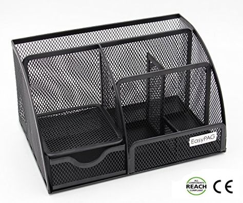 EasyPAG Mesh Desk Organizer 6 Compartment Office Accessor... https://smile.amazon.com/dp/B00PA8Z3J0/ref=cm_sw_r_pi_dp_x_kCdVybWD7PQ3G Office Supplies Design, Organizer Office, Drawer Desk, Office Supply Organization, Desk Organization Office, Black Desk, Desk Organizer, Work Space Organization, Desktop Organization