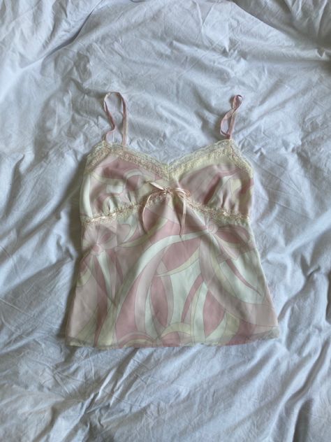 camisole, top, summer, pink Camisole Top Outfit, Summer Thrift, Thrift List, Pink Cami Top, Pink Camisole, Matching Fits, Vintage Cami, Thrift Inspo, Lace Camisole