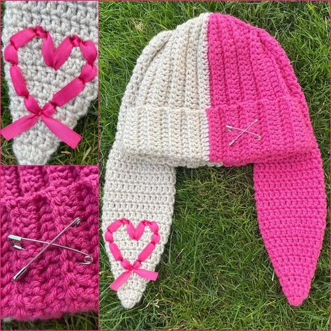 Kpop Crochet, Bunny Beanie, Bunny Crochet, Crochet Business, Knitting Machine Projects, Kawaii Crochet, Crochet Fashion Patterns, Pink Bunny, Fun Crochet Projects