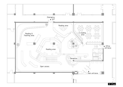 Gallery of Jingshan School Library Renovation / Hui-Yin Design & Research - 27 School Library Layout Floor Plans, Library Floor Plan Layout, School Library Floor Plan, School Library Layout, Library Layout Plan, Library Design Architecture Plan Layout, Library Layout, Library Floor Plan, Library Renovation