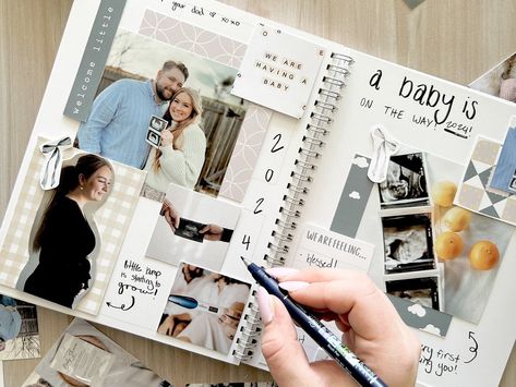 Pregnancy Photo Journaling and Free Downloads Scrapbook Baby Book Ideas, Photo Journaling, Baby Boy Scrapbook Layouts, Pregnancy Scrapbook, Baby Books Diy, Baby Scrapbook Pages, Baby Boy Scrapbook, Pregnancy Photo, Pregnancy Journal