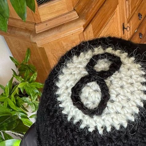 8 Ball Crochet Hat, 8 Ball Beanie, 8 Ball Crochet Beanie, 8ball Beanie, Crochet 8 Ball Beanie, Crochet Ball, Crochet Inspo, Crochet Goodies, 8 Ball