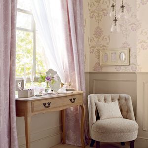 Henrietta Lavender Floral Wallpaper Bedroom Wallpaper Nature, Laura Ashley Bedroom, Purple Wallpaper Bedroom, Small Studio Apartment Design, Floral Wallpaper Bedroom, Beige Bedroom, Childrens Room Decor, English Cottage, Wallpaper Bedroom