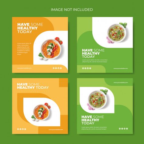 Website Slider, Ads Social Media, Healthy And Unhealthy Food, Instagram Design Layout, Bio Food, Food Promotion, Social Media Kit, Food Template, Brunch Restaurants