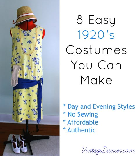 You can create an authentic 1920s costume! 8 easy 1920s costume ideas for day wear, evening wear, Great Gatsby, Downton abbey, flappers, & plus sizes Diy 1920s Costume, 1920s Outfit, Gatsby Party Outfit, 1920s Costume, Gatsby Costume, Diy Outfits, Blithe Spirit, 1920s Outfits, Diy Clothes Refashion