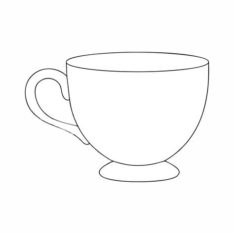 Tea+Cup+Template+Free Drawing Of A Cup Of Tea, Teacup Printable Template, Tea Cup Images Free Printable, Stacked Tea Cups Drawing, Tea Cup Card Template, Tea Cup Stencil, Cup Templates Free Printable, Tea Pot Template Free Printable, Tea Cup Silhouette