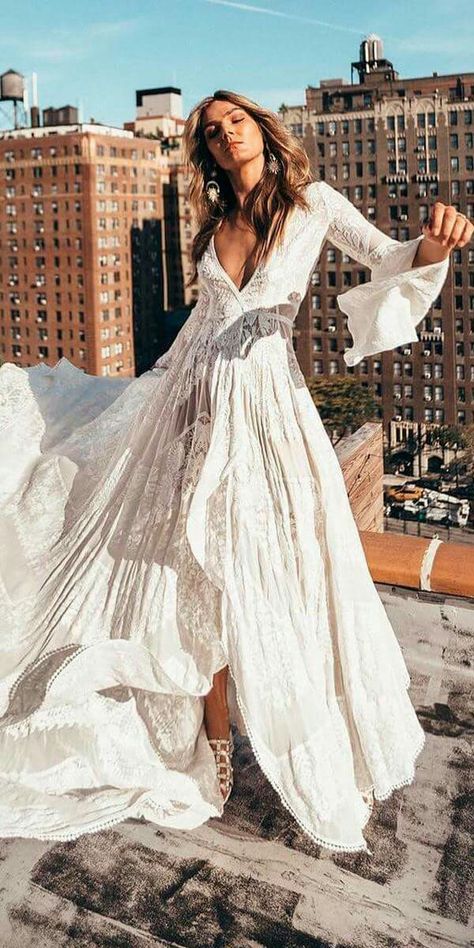 Short Beach Dresses, Trendy Dresses Summer, Short Dress White, Boho Styl, Boho Dresses Long, Mode Boho, Bohemian Wedding Dress, Bohemian Bride, Floral Dresses Long