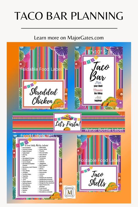 Bar Printables, Taco Bar Party, Fajita Tacos, Walking Tacos, Beef Fajitas, Senior Stuff, Jalapeno Cheese, Bar Plans, Mild Salsa