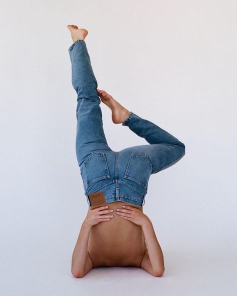 Womens Photography, Denim Photoshoot, Denim Editorial, Sustainable Wardrobe, Creative Photoshoot Ideas, Fashion Photography Inspiration, Photography Poses Women, Handstand, Laura Lee