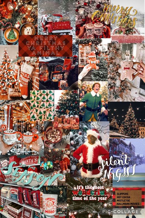 Christmas Movie Collage Wallpaper, Christmas Backrounds, Christmas Collages, December Aesthetic, Visual Composition, Christmas Aesthetics, Food Collage, Xmas Wallpaper, Christmas Collage