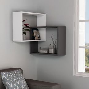 Unique Wall Shelves, Corner Shelf Ideas, Corner Shelf Design, Wall Mounted Corner Shelves, Modern Wall Shelf, Corner Wall Shelves, Hal Decor, Home Decor Shelves, Regal Design