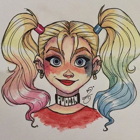 رسم كاريكاتير, Harley Quinn Drawing, Arte Doodle, Harley Quinn Artwork, Harley Quinn Comic, Prințese Disney, Girl Drawing Sketches, Disney Art Drawings, Tapeta Galaxie