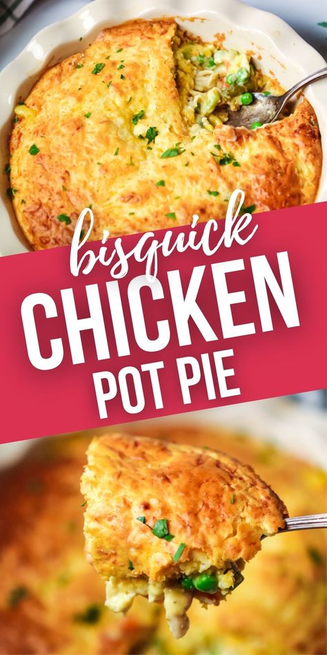 Bisquick Chicken Pot Pie Recipe, Bisquick Pot Pie Recipe, Bisquick Chicken Pot Pie, Bisquick Dumplings, Biscuit Chicken Pot Pie, Bisquick Chicken, Turkey Pot Pie Recipe, Easy Chicken Pot Pie Recipe, Pot Pie Casserole