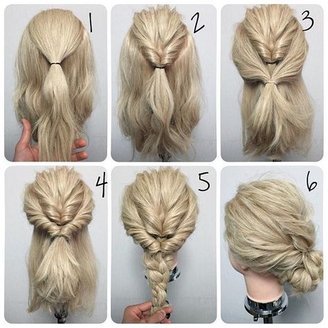 Cool Quick Updos For Long Thick Hair http://rnbjunkiex.tumblr.com/post/157432256917/beautiful-short-hairstyles-for-oval-faces-short Sanggul Modern, Kadeřnické Trendy, Vlasové Trendy, Simple Wedding Hairstyles, Up Dos For Medium Hair, Peinados Faciles, Hair Dos, Trendy Hairstyles, Hair Updos