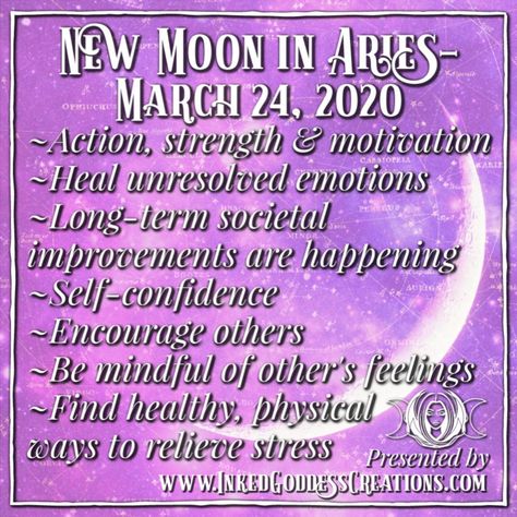 New Moon in Aries - March 24, 2020 Planetary Aspects, Aries New Moon, Super New Moon, New Moon In Taurus, New Moon In Scorpio, Moon In Taurus, Moon In Scorpio, Taurus April, Moon Magick