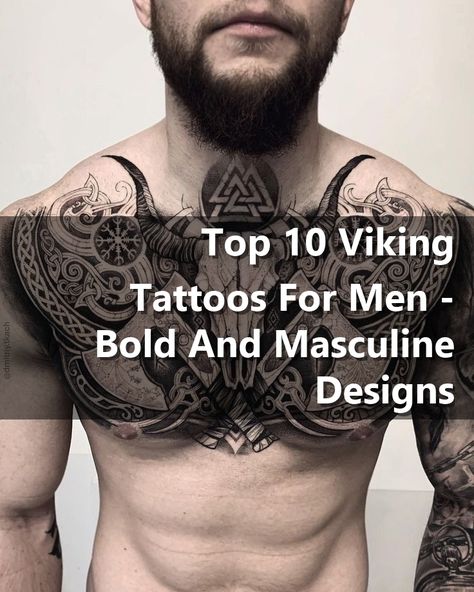 Discover the top 10 bold and masculine Viking tattoos for men! From intricate Norse symbols to fierce warrior designs, these tattoos are perfect for those who want to embrace their inner Viking spirit. Find inspiration for your next tattoo with these powerful and striking designs. Norse Tattoo Men, Viking Tattoos For Men, Traditional Viking Tattoos, Viking Warrior Tattoos, Viking Tattoo Sleeve, Forarm Tattoos, Warrior Tattoos, Norse Symbols, Norse Tattoo