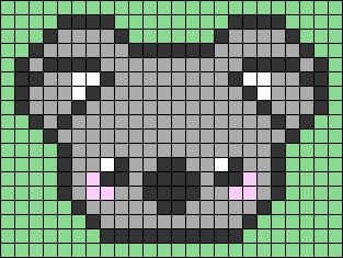 Kangaroo Pixel Art, Pixel Art Cute Animals, Kawaii Perler Beads, Pixley Art, Animal Pixel Art, Alfa Pattern, Dog Pixel Art, Pixel Art Animals, Pixel Kawaii