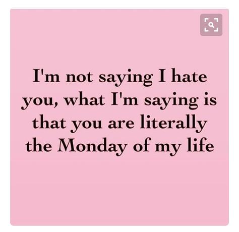 You are the Monday of my life. Best Funny Quotes Ever, Funniest Quotes Ever, Sarcastic Women, Funny Quotes Sarcasm, Funny Quotes For Teens, Life Quotes Love, Sarcastic Quotes Funny, I Hate You, E Card