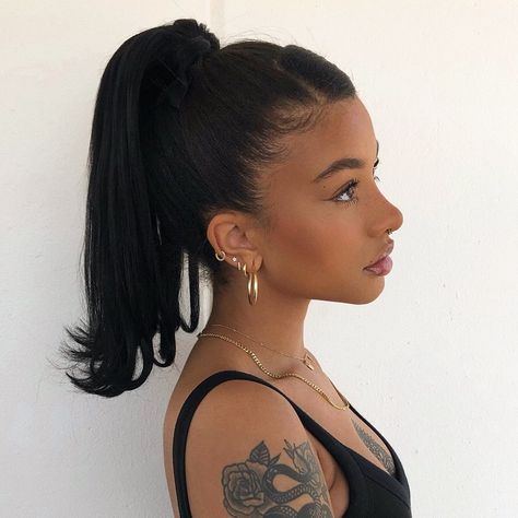 LISA ONUOHA on Instagram: “threw away ur love letters.” Sleek Back Hair, Slick Ponytail, Slicked Back Ponytail, Guest Hair, Slick Back, Slicked Back Hair, Slick Hairstyles, Work Hairstyles, Hair Ponytail Styles