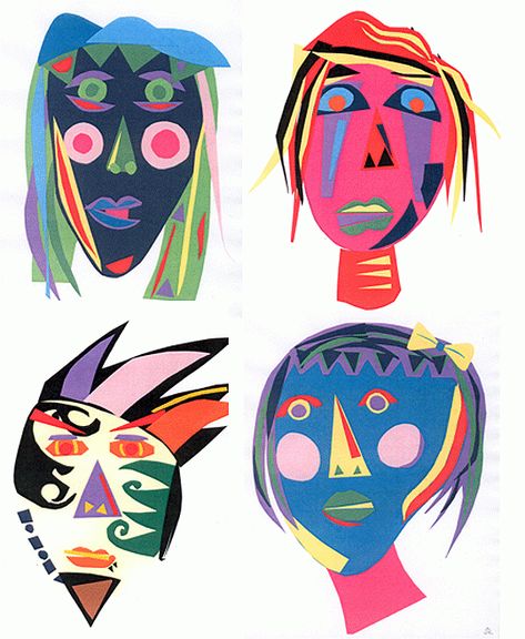 paper-portraits Paper Collage Portraits Faces, Year 5 Art Lessons, Year 9 Art Projects, Cubist Collage, Portrait Art Lesson, Picasso Faces, Collage Faces, Paper Face, Paper Portrait